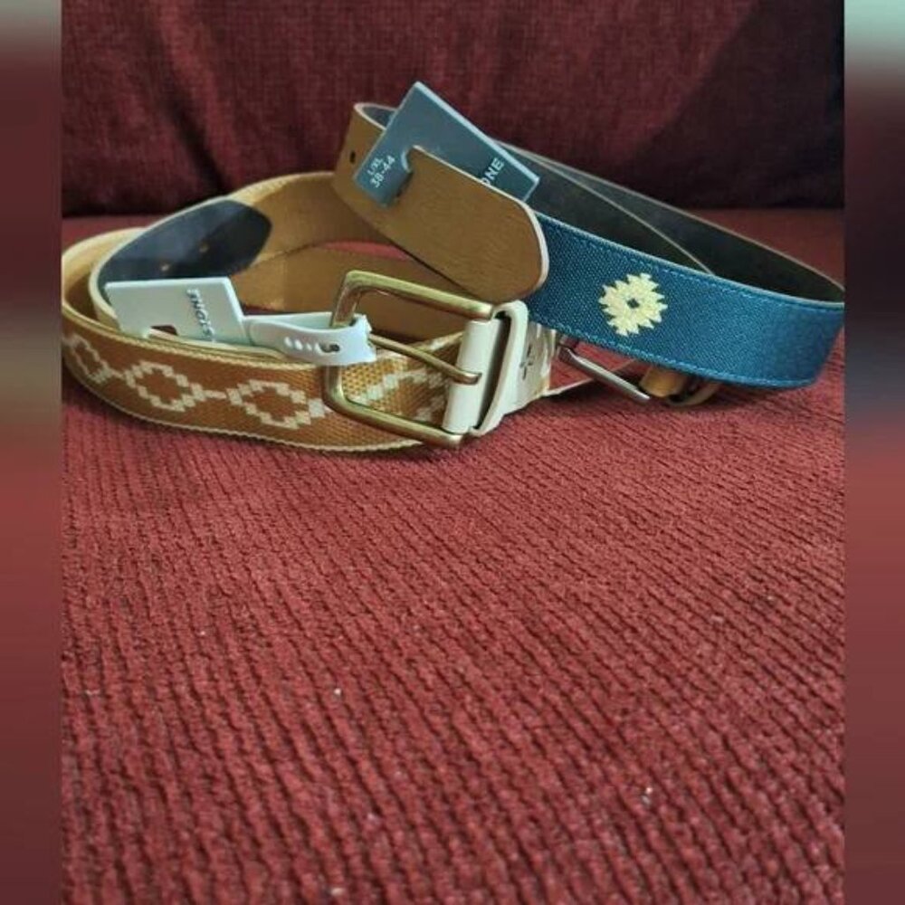 NWT - 2 Sun + Stone Southwestern Belts Green and Tan Sz. LG/XL